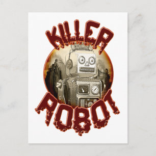 Killer Robot Postcard Postkarte