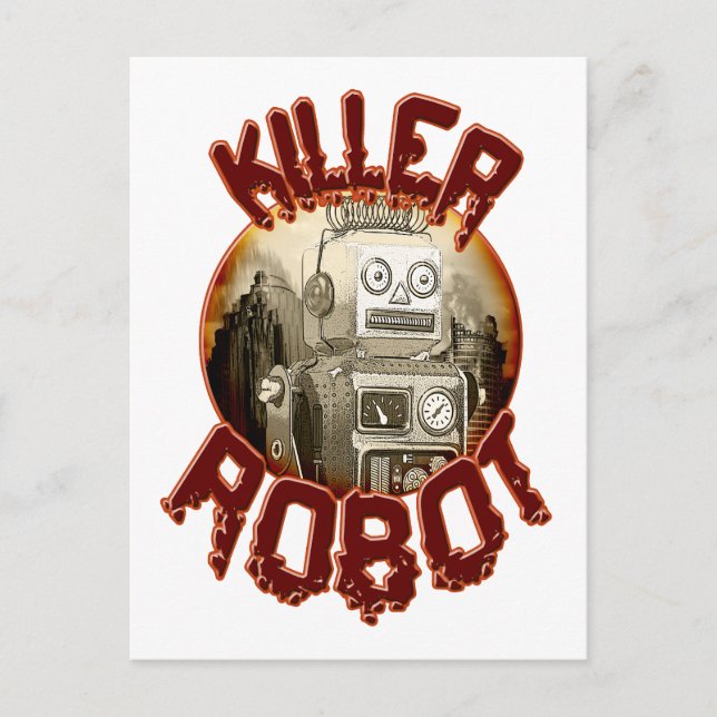 Killer Robot Postcard Postkarte (Vorderseite)