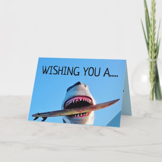 KILLER SHARK FUNNY BIRTHDAY CARD KARTE (Vorderseite)