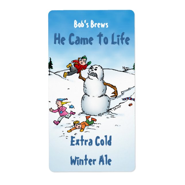 Killer Snowman Funny Beer Labels (Vorne)
