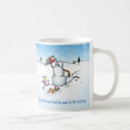 Killer Snowman Funny Cartoon Tasse
