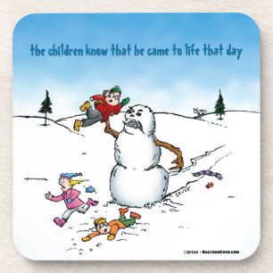 Killer Snowman Funny Cartoon Untersetzer