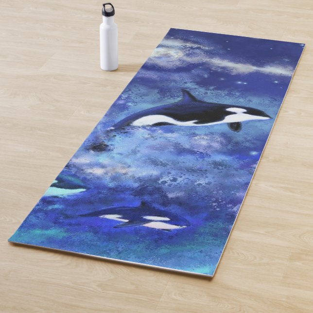 Killer Wale auf Vollmond Yoga Mat Blue Yogamatte (Beispiel)