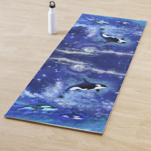Killer Wale in Blue Full Moon Yoga Mat Yogamatte