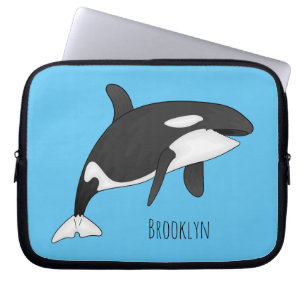 Killer whale cartoon illustration laptopschutzhülle