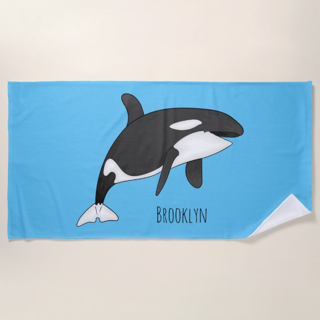 Killer whale cartoon illustration strandtuch (Vorderseite)