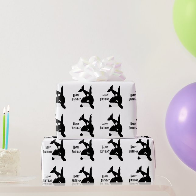 Killer Whale Design Geburtstag Geschenkpapier (Partygeschenke)