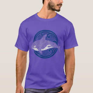 Killer Whale Design Ocean Waves Men Boys Kinder Or T-Shirt