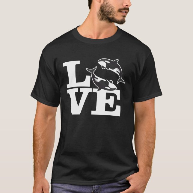 Killer Whale Liebe Orcas T-Shirt (Vorderseite)