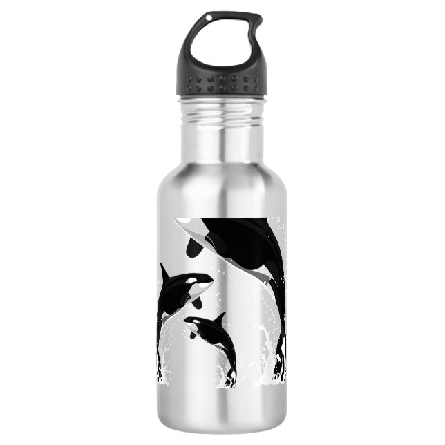 Killer Whale Ocean Animal Lover Orca Edelstahlflasche (Vorderseite)