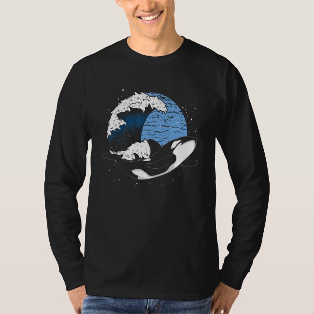 Killer Whale Ocean Animal Waves Orca T-Shirt (Vorderseite)