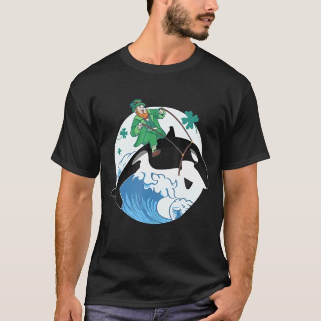 Killer Whale Ocean Orca Lover Funny St Patrick Day T-Shirt (Vorderseite)