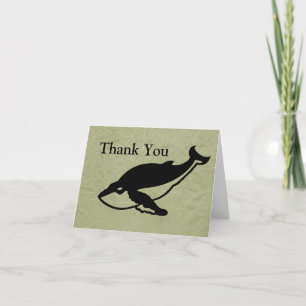 Killer Whale on Green Dankeskarte