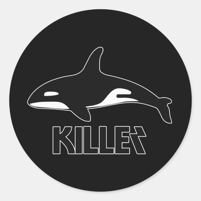 Killer Whale Orca of Death Runder Aufkleber (Vorderseite)