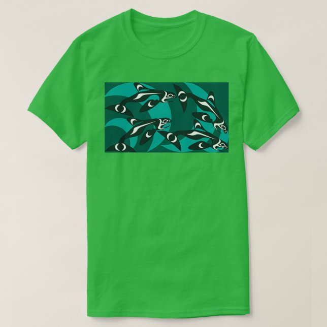 Killer Whale Pod Metal Print T-Shirt (Design vorne)