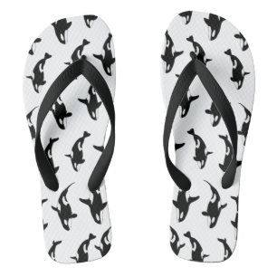 Killer Whale Schwarz und Weiß Flip Flops