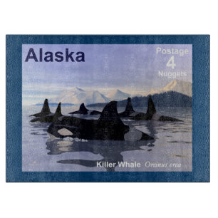 Killer Whales - Alaska Postage Schneidebrett