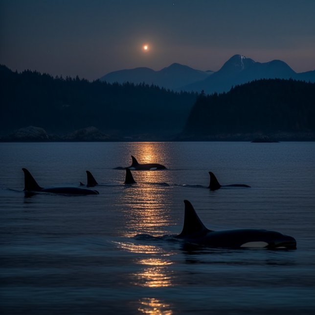 Killer Whales at Night - Orca Jigsaw Puzzle (Von Creator hochgeladen)