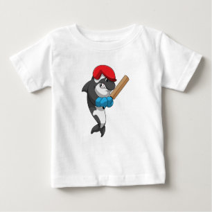 Killerwal auf Cricket mit Cricket-Fledermaus Baby T-shirt