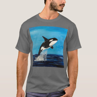 Killerwal oder Orca in Acrylstoffen auf Leinwand T-Shirt