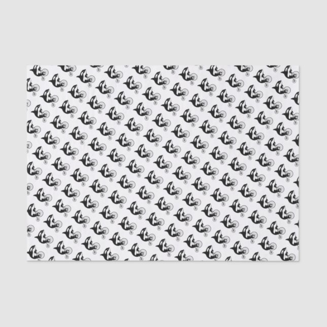 Killerwal-Schwertwal auf Fahrrad Seidenpapier (Vorderseite)