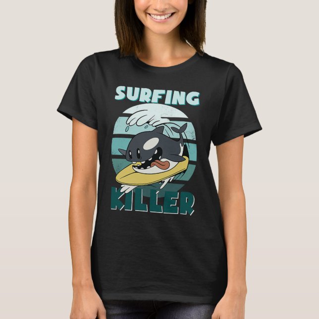 Killerwal Surf Ocean  Men's Boys Children's Orca T-Shirt (Vorderseite)