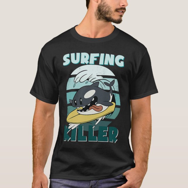 Killerwal Surf Ocean  Men's Boys Children's Orca T-Shirt (Vorderseite)