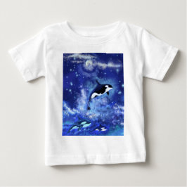 Killerwale auf Vollmond - Kunst Zeichnend Baby T-shirt