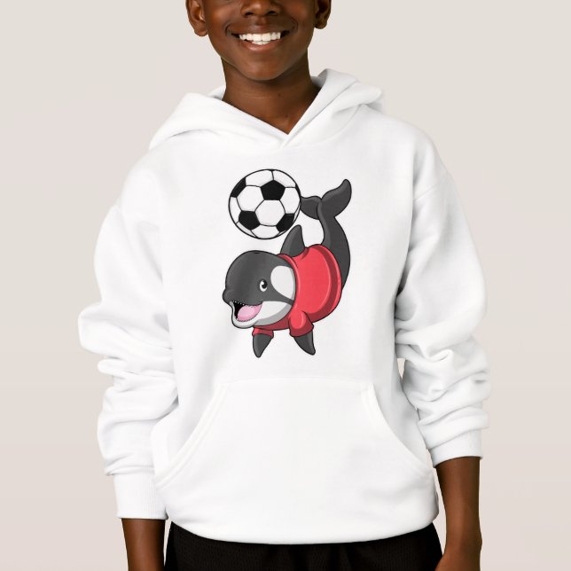Killerwhale als Fußballspieler mit Fußball Hoodie (Vorderseite)