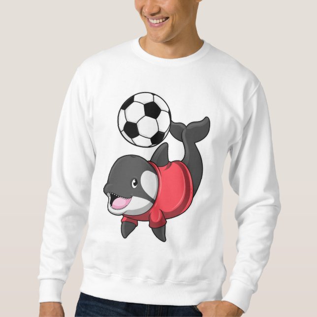 Killerwhale als Fußballspieler mit Fußball Sweatshirt (Vorderseite)