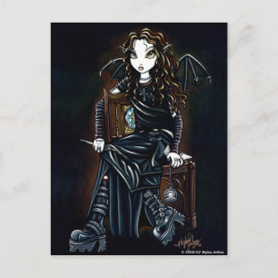 "Killing Time" Dunkle Fee Postkarte