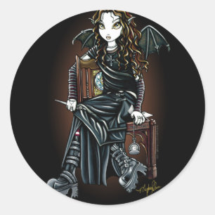 "Killing Time" Gothic School Girl Fairy Stickers