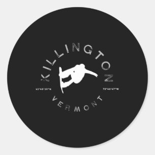 Killington Retro Vintage Grafik-Snowboard Runder Aufkleber