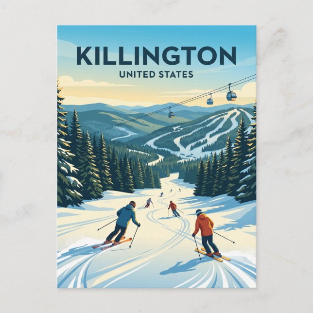Killington Ski Resort Vermont Postkarte (Vorderseite)