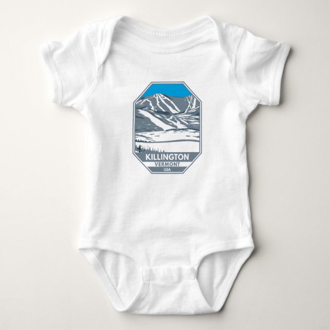Killington Skigebiet Winter Vermont Baby Strampler (Vorderseite)