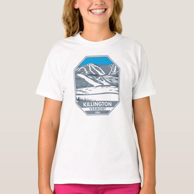 Killington Skigebiet Winter Vermont T-Shirt (Vorderseite)