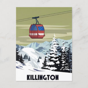 Killington Skigebiet Winter Vermont Vintag Postkarte
