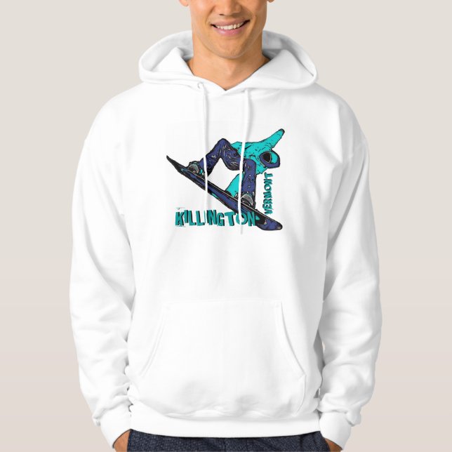 Killington Vermont aquamariner Snowboarder-Typen Hoodie (Vorderseite)