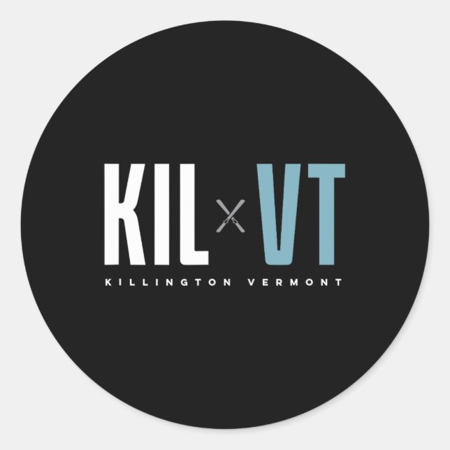 Killington Vermont Graphic Ski Runder Aufkleber (Vorderseite)