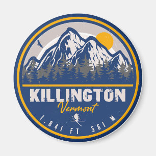 Killington Vermont Retro Sunset Ski Souvenirs Magnet
