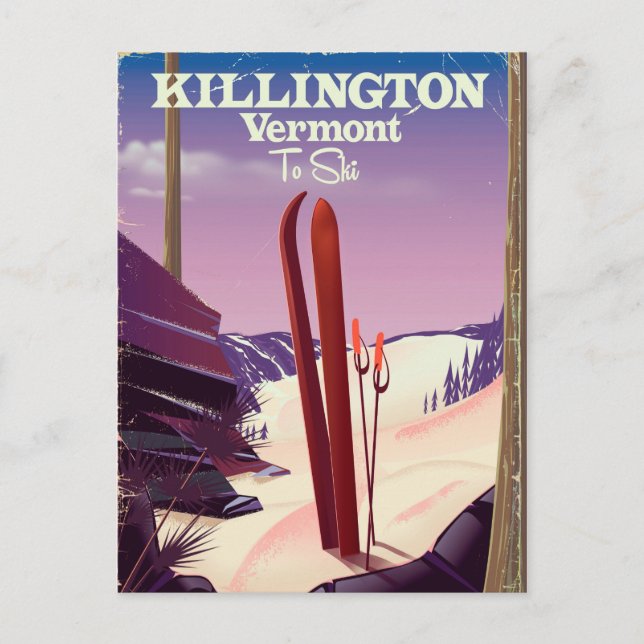 Killington, Vermont Ski Reise Druck. Postkarte (Vorderseite)