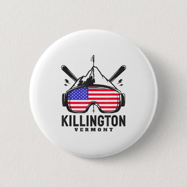 Killington Vermont Ski Retro Skifahren  Button (Vorderseite)