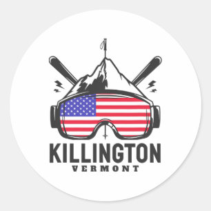 Killington Vermont Ski Retro Skifahren Runder Aufkleber