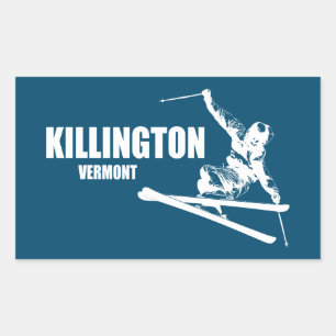 Killington Vermont Skier Rechteckiger Aufkleber