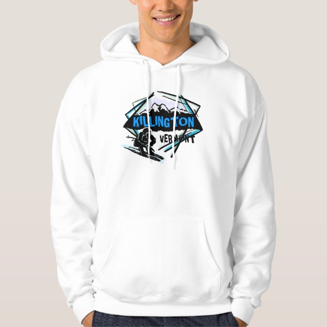 Killington Vermont Skilogo-Typen Hoodie blauen (Vorderseite)