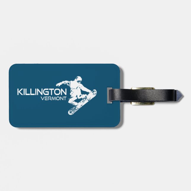 Killington Vermont Snowboarder Gepäckanhänger (Rückseite horizontal)