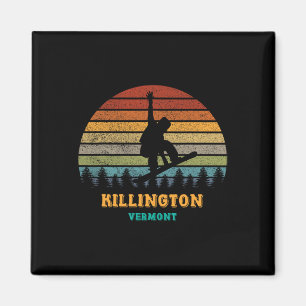 Killington Vermont Vintage Sun Snowboarden Snowbo Magnet
