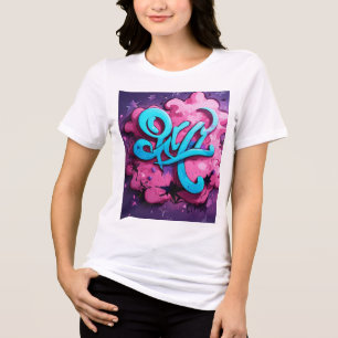 KILO Typography T-Shirt – Fette weiße Kursivschrif Tri-Blend Shirt