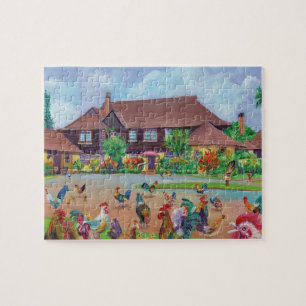 Kilohana Kauai mit Roostern und Hühnern Puzzle