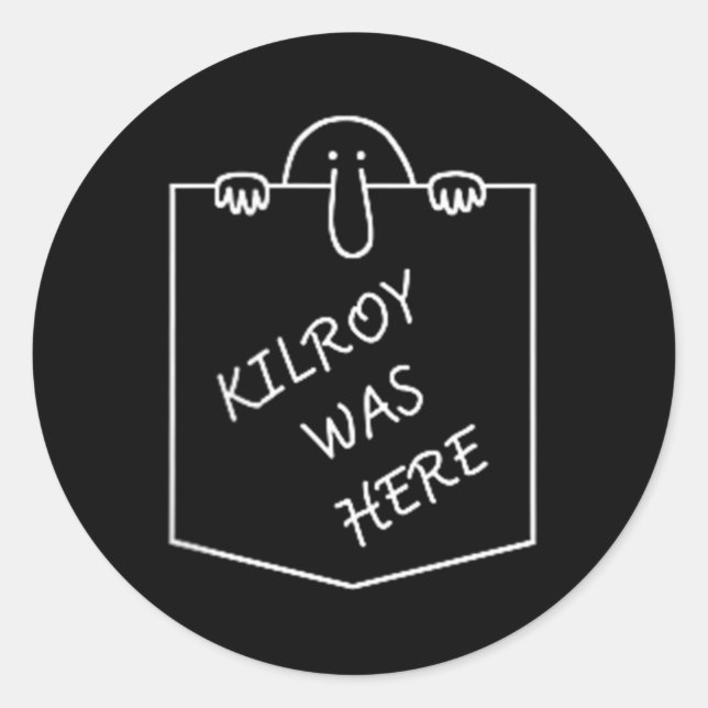Kilroy war hier Graffiti Art mit Taschen Runder Aufkleber (Vorderseite)
